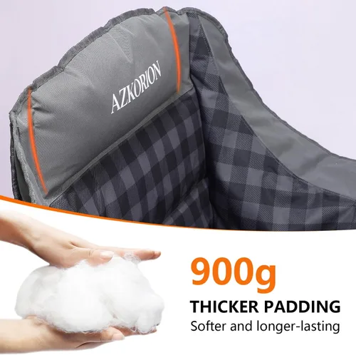 Miniatura 6 de Paquete de 2 sillas de campamento de gran tamaño para adultos, sillas acolchadas portátiles y resistentes para exteriores con bolsa para teléfono