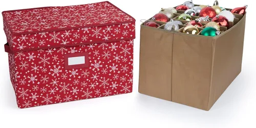 Miniatura 25 de Covermates Keepsakes – Caja de almacenamiento ajustable de 72 piezas – Capacidad para adornos de 4 pulgadas – Resistente – Asas – apilables