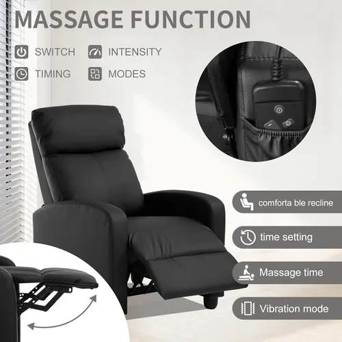 Miniatura 4 de Silla de masaje eléctrica, sillón reclinable para sala de estar, sillón reclinable de masaje, silla de masaje de cuero ajustable con control remoto