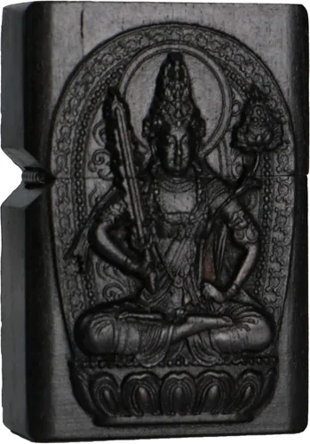 Miniatura 20 de Caja de carcasa de madera de ébano negro natural tallada para módulo Zippo (Serpiente Cobra)