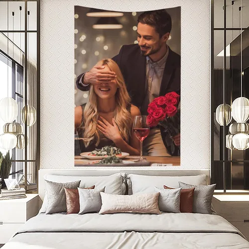 Miniatura 3 de HTYJFIG Tapiz personalizado para subir imágenes, tapiz de fondo personalizado, regalos personalizados para decoración del hogar y dormitorio