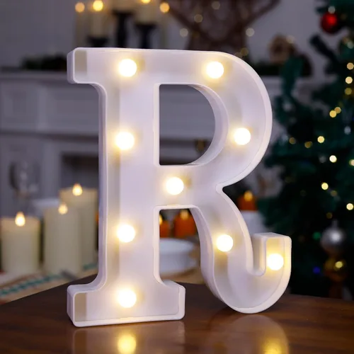 Miniatura 22 de Letrero LED de Marquesina con Letras Iluminadas, Letrero del Alfabeto Iluminado, Luces LED de Letras con Batería para Luz Nocturna, Boda
