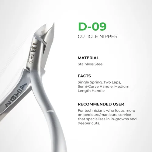 Miniatura 3 de NGHIA Alicate de cutículas D-09 JAW 12 Acero inoxidable Duradero y afilado Diseño ergonómico Chapado en gris Ideal para salones y uso
