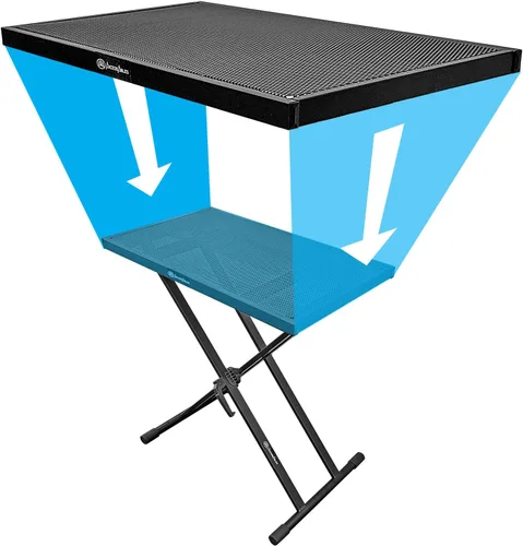 Miniatura 3 de AxcessAbles - Soporte de mesa portátil ligero de 28 x 16 pulgadas para DJ, cabina de DJ con soporte para teclado de doble X, portátil y soporte