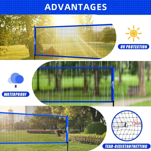Miniatura 6 de Backyard Badminton Set: Portable Outdoor Net with 4 Performance Rackets, 3 Shuttlecocks & Boundary Line - Complete Heavy-Duty Set for Family Lawn