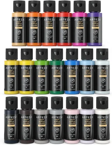 Miniatura 8 de ARTEZA Juego de pintura acrílica para manualidades, pintura acrílica a base de agua, pinturas artísticas con acabado mate, suministros de arte