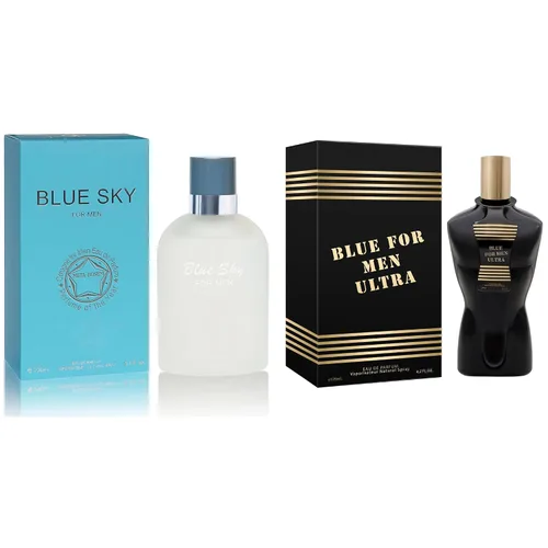 Miniatura 10 de Set de regalo de perfume para hombre, EDP, paquete de 2 (3.4 oz / 3.4 fl oz cada uno), Amazing Code Gold, AQUA DE EP BLUE, ámbar picante y azul