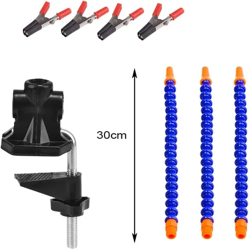 Miniatura 7 de Herramienta de tercera mano – Estación de soldadura mano – 3 brazos flexibles con tornillo de banco ajustable para mesa de escritorio, soporte