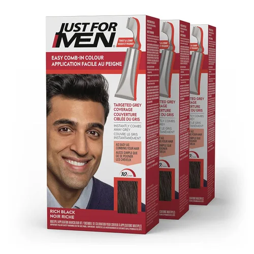 Miniatura 12 de Just For Men Easy Comb-In Color - Tinte para el cabello para hombre, fácil aplicación sin mezcla, con aplicador de peine, marrón oscuro, A-50