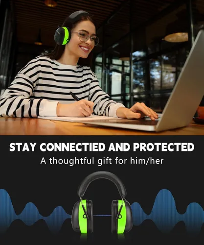 Miniatura 6 de ZOHAN 037 Auriculares de protección auditiva Bluetooth con batería recargable de 1500 mAh, NRR 25dB reducción de ruido orejeras con 40 horas