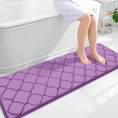 Miniatura 57 de OLANLY Alfombra de Baño de Espuma Viscoelástica de 24 x 16 pulgadas, Ultra Suave y Absorbente, Alfombras de Baño Antideslizantes, Cómodas, Lavables