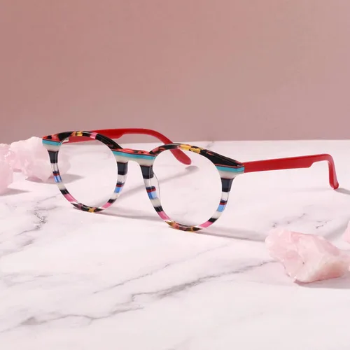 Miniatura 7 de Gafas de lectura de ojo de gato: gafas de luz azul para mujer, con bloqueo de luz azul, anti fatiga ocular, gafas coloridas a rayas ligeras