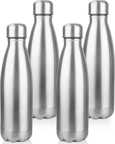 Miniatura 24 de OWS - Botellas de agua aisladas de 17 onzas a granel paquete de 1/2/4 botellas de agua deportivas de metal, botella de doble pared al vacío sin BPA