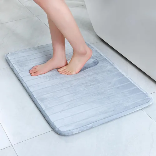 Miniatura 29 de SWEMSTAR Alfombra de baño de espuma viscoelástica con alfombra de inodoro, tapete de baño absorbente de agua para suelo de baño, antideslizante