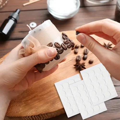 Miniatura 3 de 200 calcomanías para mecha de vela, se adhieren de forma estable en cera caliente, adhesivo de doble cara para hacer velas, calcomanías de doble