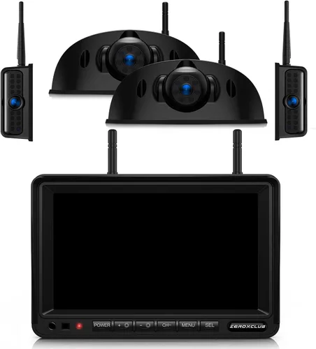 Miniatura 10 de Sistema de cámara de respaldo inalámbrica solar magnética, monitor HD 1080P de 7" con cámara de visión trasera para RV/remolque/quinta rueda/camper