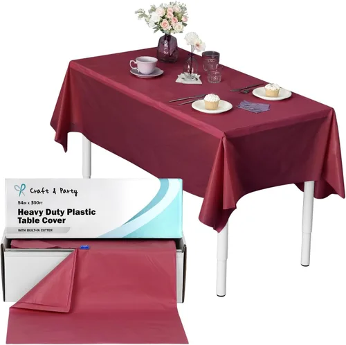 Miniatura 181 de Rollo de plástico para cubierta de mesa color verde manzana, 40 pulgadas x 100 pies, rollo de plástico resistente para cubierta de mesa de banquetes