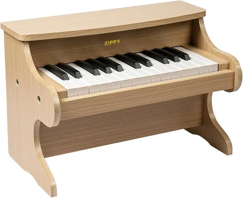 Miniatura 8 de Teclado de Piano para Niños ZIPPY, Piano Digital de 25 Teclas para Niños, Mini Instrumento Educativo Musical de Juguete, Juguete de Madera para Negro