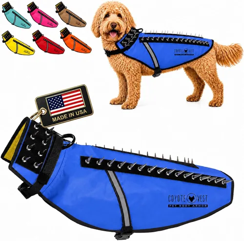 Miniatura 27 de CoyoteVest Chaleco Protector de Arnés para Perro, Accesorios Reflectantes para Perro con Picos para Proteger a tu Mascota de Ataques de Rapaces