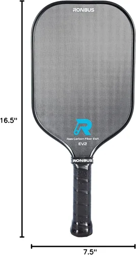 Miniatura 7 de EV2 Raw Toray T700 Paleta de pickleball de fibra de carbono con núcleo de EVA mejorado de 0.630 in