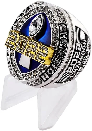 Miniatura 2 de Anillo del campeonato de fútbol de fantasía 2022 Anillo pesado de campeón FFL Trofeo de premio chapado en oro y plata para el ganador de la Liga