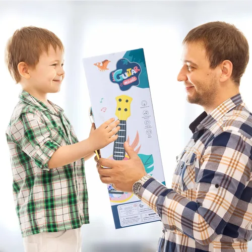 Miniatura 7 de YOLOPLUS+ Ukulele Guitarra Juguete para Niños Pequeños de 17 Pulgadas, 4 Cuerdas, Mini Guitarra para Niños - Instrumentos Musicales para Niños