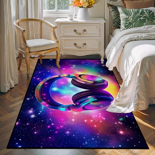 Miniatura 33 de Alfombra de Área Galaxia de 5' x 7', Dormitorio Sala de Estar para Niñas Niños Varones Alfombra Nebulosa Vórtex Tapetes Púrpura Azul Nube galaxy 1