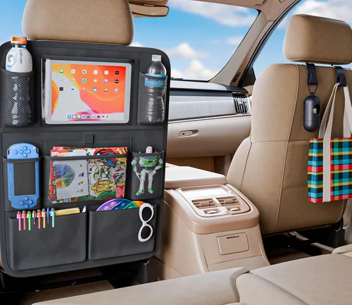 Miniatura 8 de Kit de iniciación para los nuevos padres con 1 organizador de asiento trasero, 2 parasoles de ventana, 2 ganchos para reposacabezas, 1 espejo