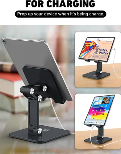 Miniatura 7 de OCYCLONE Soporte para iPad para escritorio, ajustable, plegable, para tableta, accesorios de iPad, soporte de exhibición, accesorios de oficina