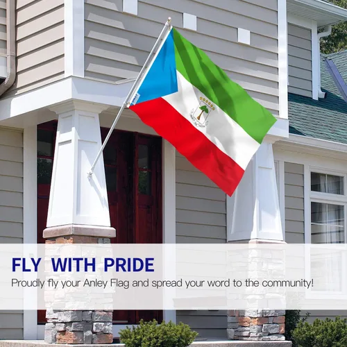 Miniatura 2 de Anley Fly Breeze - Bandera de Guinea Ecuatorial de 3 x 5 pies, color vivo y a prueba de decoloración, cabecera de lona y doble costura, banderas