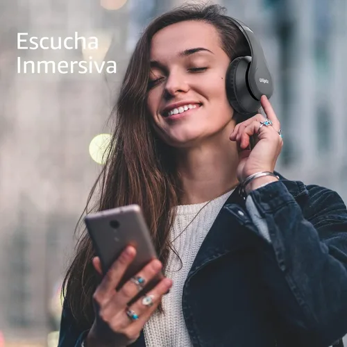 Miniatura 9 de Uliptz Auriculares Bluetooth inalámbricos, tiempo de reproducción de 65 horas, 6 modos de sonido EQ, auriculares estéreo de alta fidelidad sobre