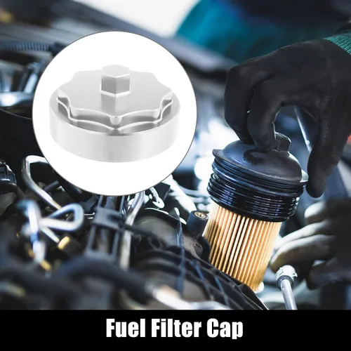 Miniatura 2 de X AUTOHAUX Cubierta de tapa de carcasa de filtro de combustible de aluminio para Dodge para Ram 2500 3500 4500 5500 6.7L motor diesel 2010-2020 tono
