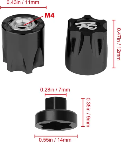 Miniatura 2 de Hobbypark Adaptador de tapa central de llanta de automóvil RC de aluminio para 1/10 RC Crawler Traxxas TRX4 Axial SCX10 90046 D90 Redcat Gen7 (negro)
