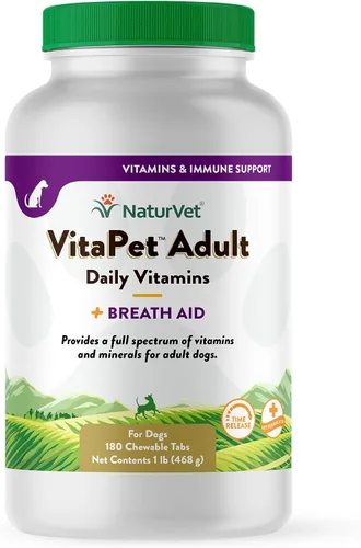 Miniatura 10 de NaturVet VitaPet Vitaminas diarias para perros con ayuda respiratoria – Incluye espectro completo de vitaminas, minerales, ácidos grasos omega-6