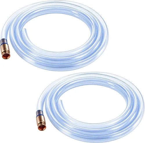wadoy Manguera de sifón de transferencia de gas/aceite/agua/combustible, bomba manual de sifón autocebante, 6 pies (paquete de 2)