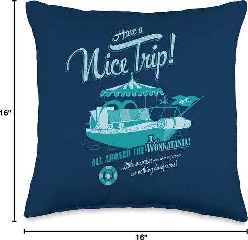 Miniatura 4 de Willy Wonka Chocolate Factory Wonkitania - Almohada (16.0 x 16.0 in), multicolor