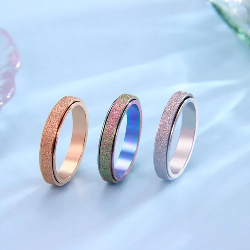 Miniatura 4 de Anillo giratorio para la ansiedad: anillo antiestrés para mujeres, regalo antiansiedad para adolescentes y niños (talla 6-10)