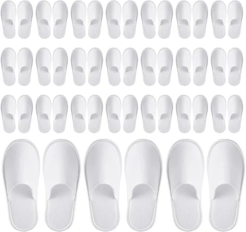 Juvale Pantuflas desechables para invitados – Pantuflas de spa y hotel envueltas individualmente – Zapatos antideslizantes – Zapatos desechables