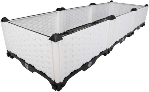Miniatura 33 de Hershii Kits de cama elevada de jardín, contenedores rectangulares de plástico para plantas profundas, para interiores y exteriores, verduras, Blanco