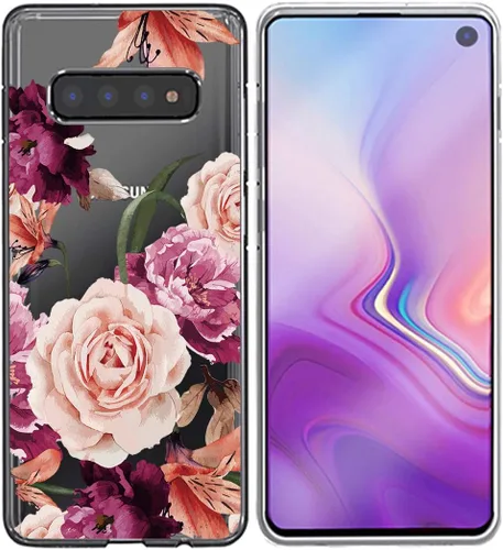 Miniatura 4 de Funda para Galaxy S10, delgada, a prueba de golpes, transparente, suave, flexible, TPU floral, funda protectora para Samsung Galaxy S 10 (2019)