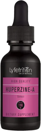 Lyfetrition Huperzine - Un suplemento de 380 mg, líquido de 4 onzas, 220 porciones, fabricado en Estados Unidos, absorción rápida, ingredientes
