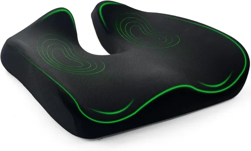 Cojín de asiento de gel para aliviar el dolor de coxis, cojín de espuma viscoelástica de gel fresco para silla de oficina, asiento de automóvil,