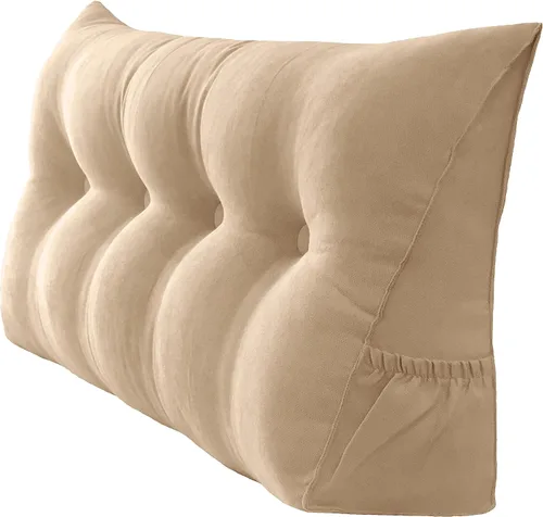 Miniatura 20 de Peachwell Almohada triangular de lectura para reposo en cama, cojín reforzador grande para cabecero, respaldo, almohada de cuña con funda extraíble