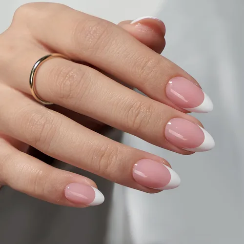 Miniatura 2 de BTArtboxnails XCOATTIPS - Uñas a presión, puntas cortas de almendra con gel de uñas, dúo protector francés, lámpara de uñas, gel suave todo en uno