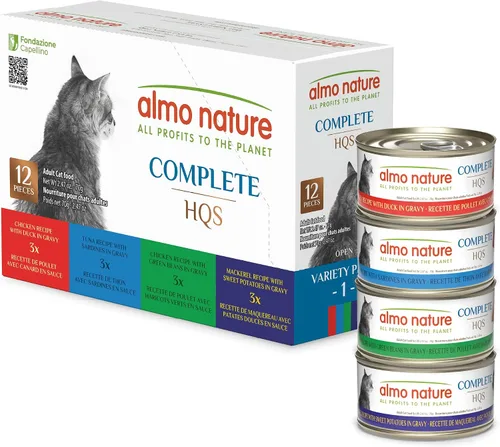 Miniatura 12 de Almo Nature Wet Cat Food HQS Natural Rotational Diet Fish Selection & Chicken Drumstick - Paquete variado, sin granos, sin aditivos, altamente