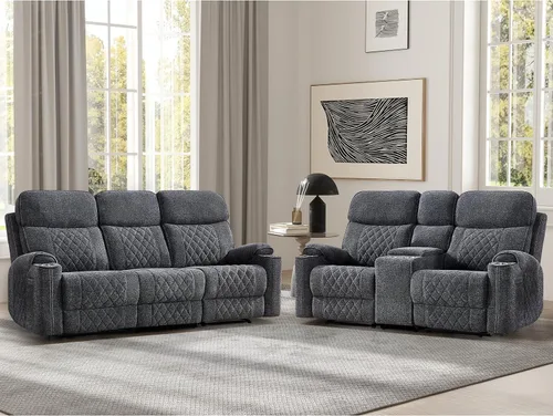 Miniatura 11 de EBELLO Sofá Sillón Reclinable Eléctrico, Sofá Reclinable Eléctrico de Tela de 3 Plazas con Portavasos, Puertos de Carga USB y Tipo C y Espacio