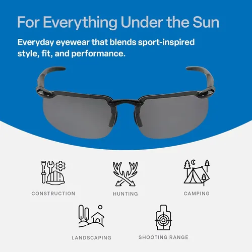 Miniatura 7 de Bullhead Safety Eyewear Swordfish - Gafas de sol polarizadas para caza/tiro, antiempañamiento, ligeras, resistentes a impactos y arañazos