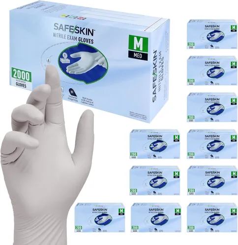Miniatura 9 de SAFESKIN Nitrile Exam Gloves Disposable - 3.5 Mil, Gray, Powder Free Gloves for Medical, Dental, Cleaning, Cooking