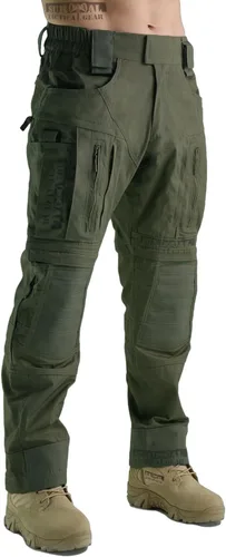ZAPT Pantalones de combate Gen3 con sistema de protección de rodilla Verde Marrón