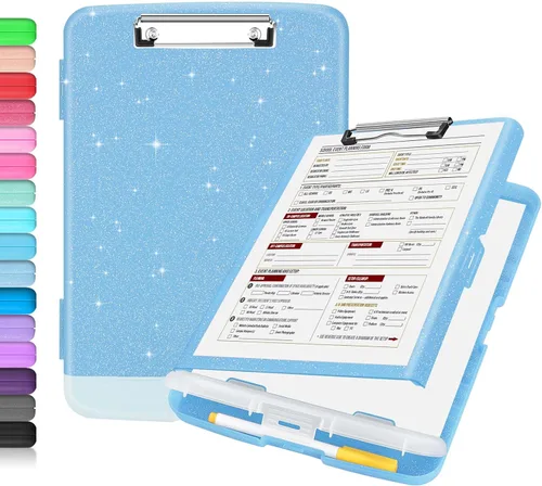 Miniatura 28 de Sooez - Sujetapapeles de documentos clínicos con almacenamiento, sujetapapeles de plástico resistente, de alta capacidad, con soporte para bolígrafo